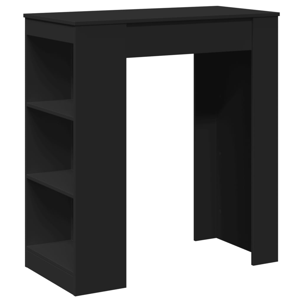 Bartafel met rekken 95x47x103,5 cm bewerkt hout zwart