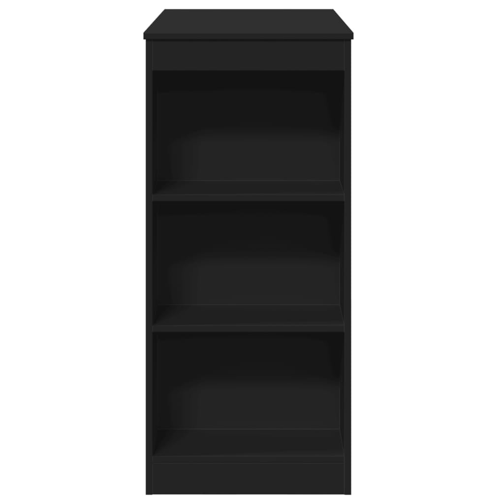 Bartafel met rekken 95x47x103,5 cm bewerkt hout zwart