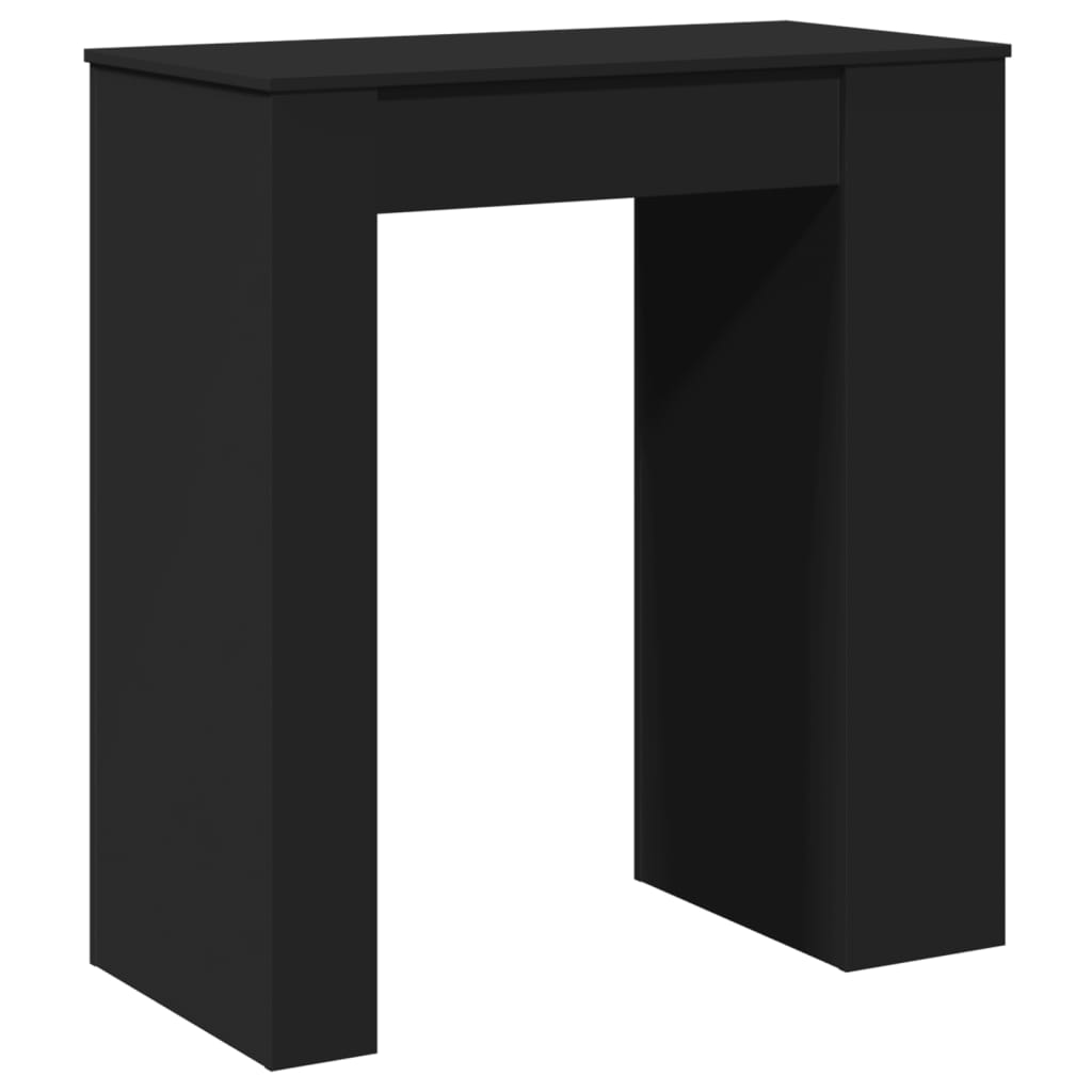Bartafel met rekken 95x47x103,5 cm bewerkt hout zwart