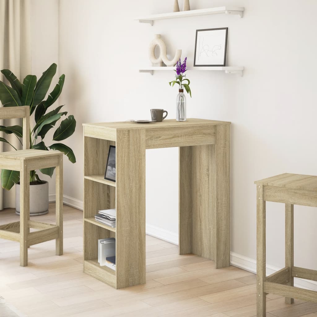Bartafel met rekken 95x47x103,5 cm hout sonoma eikenkleur