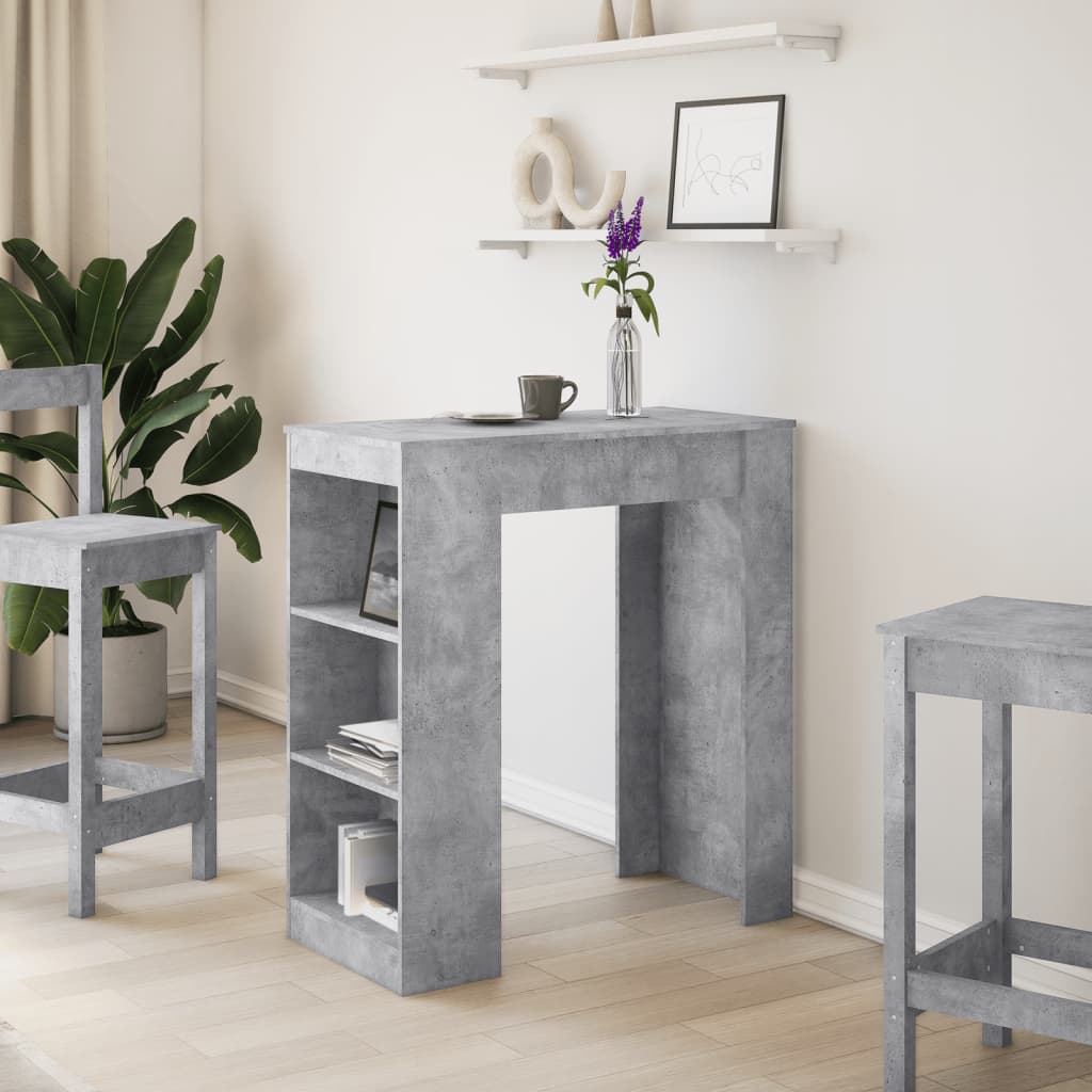 Bartafel met rekken 95x47x103,5 cm bewerkt hout betongrijs