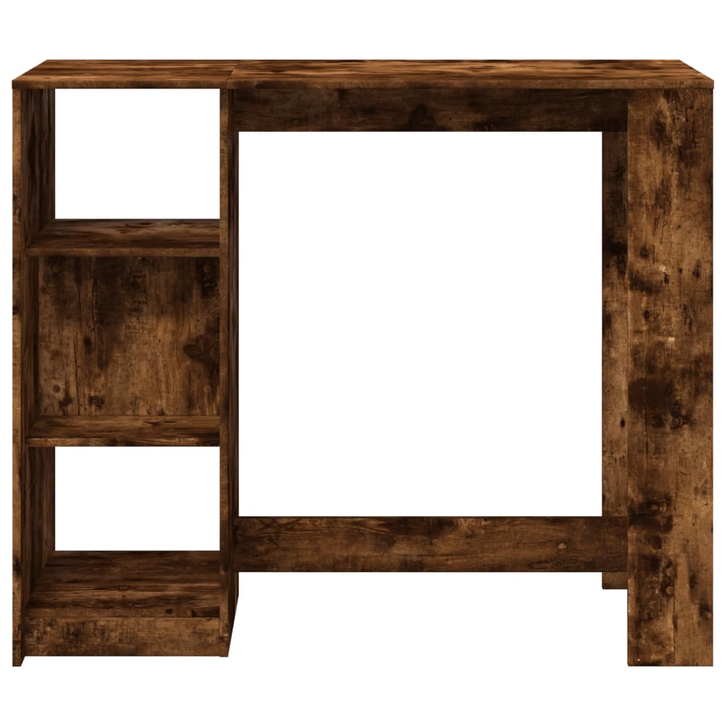 Bartafel met schap 124x46x103,5 cm bewerkt hout gerookt eiken