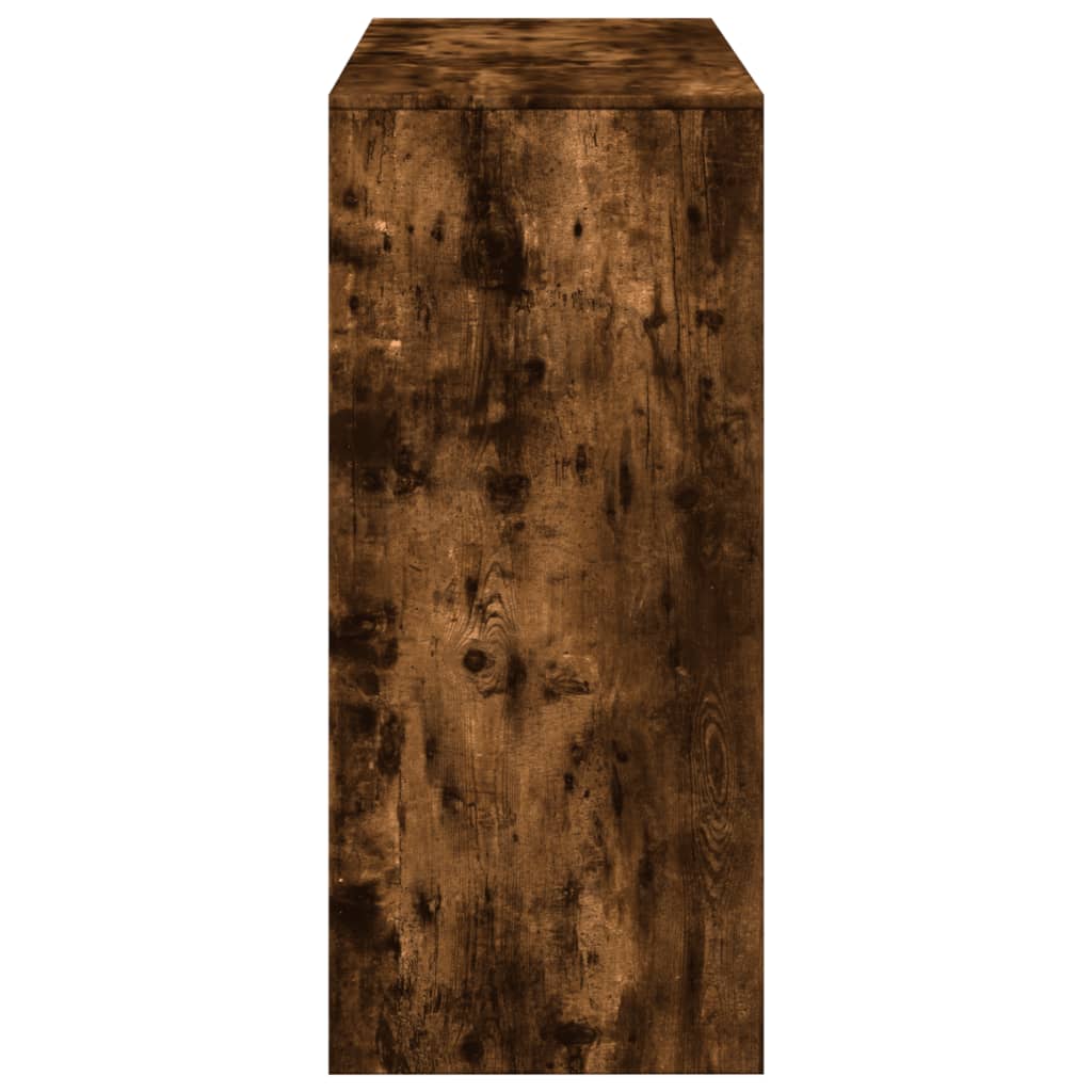 Bartafel met schap 124x46x103,5 cm bewerkt hout gerookt eiken