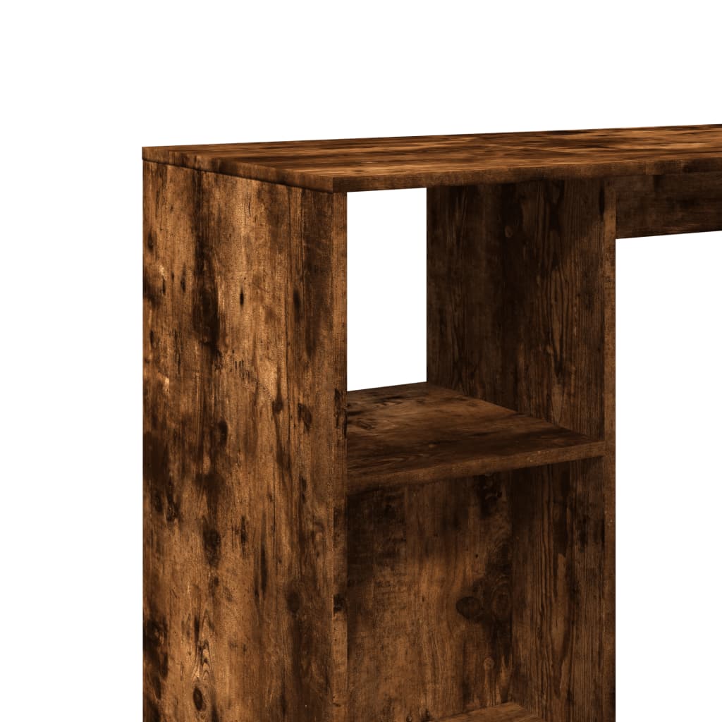 Bartafel met schap 124x46x103,5 cm bewerkt hout gerookt eiken