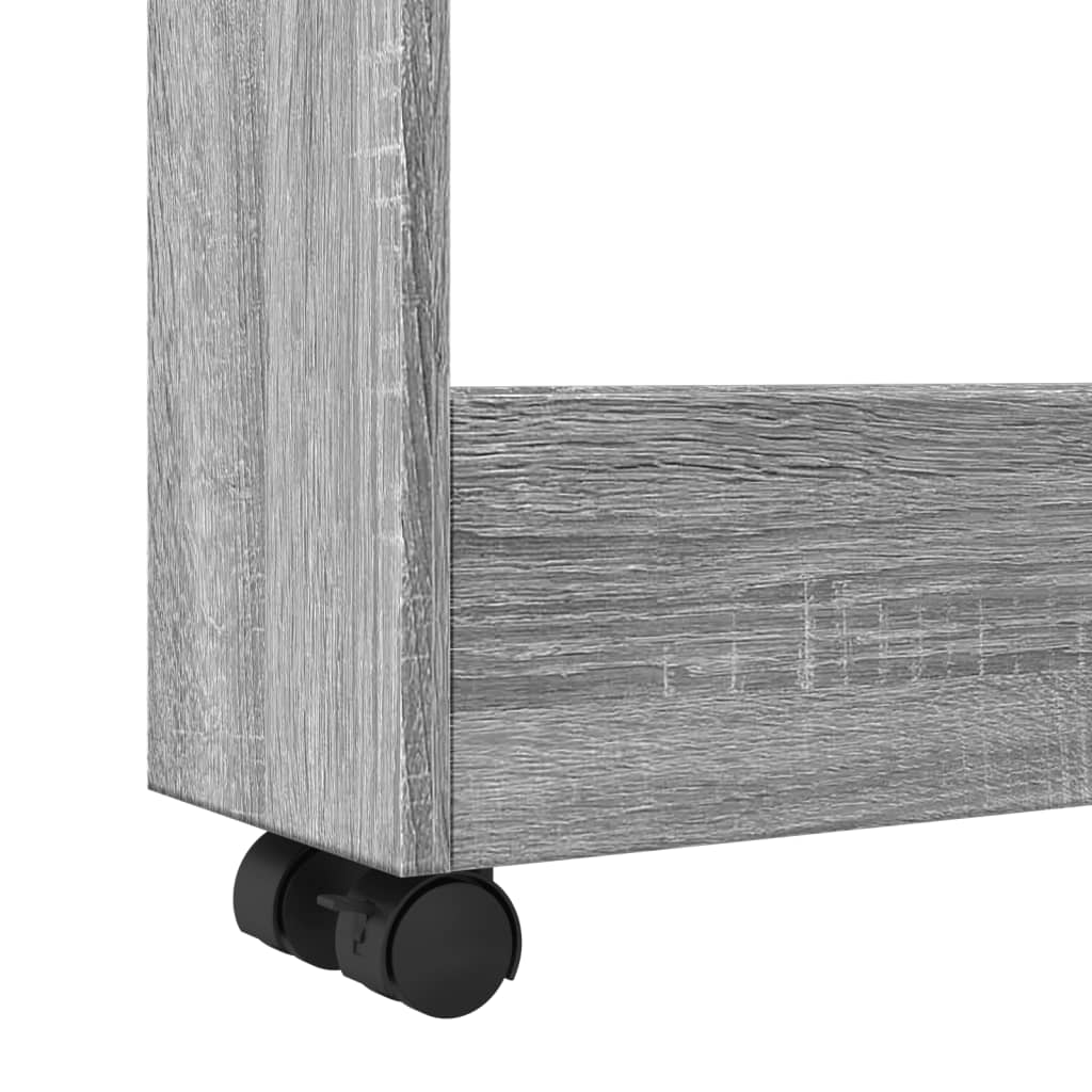 Opbergtrolley smal 3-laags bewerkt hout grijs sonoma eiken