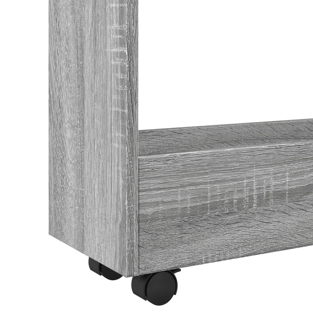 Opbergtrolley smal 3-laags bewerkt hout grijs sonoma eiken