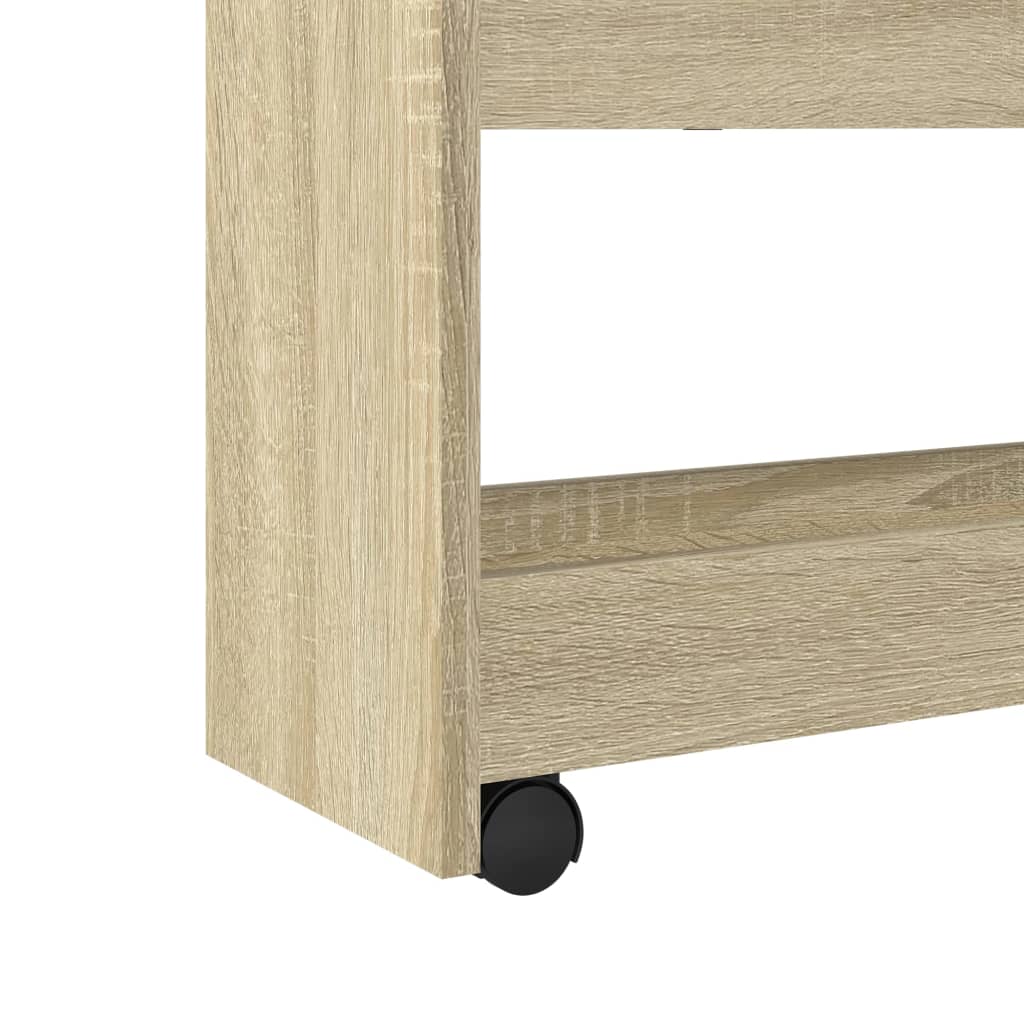 Opbergtrolley smal 4-laags bewerkt hout sonoma eikenkleurig