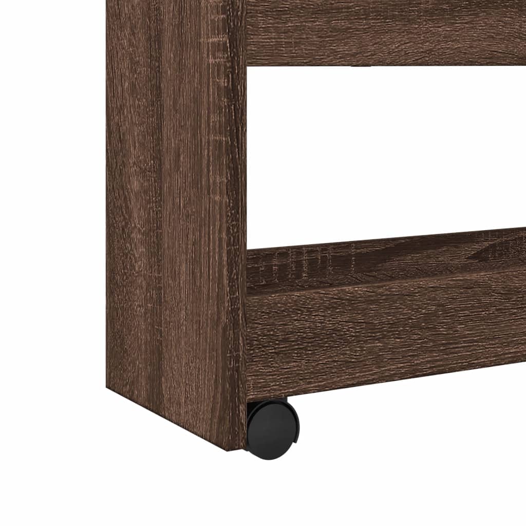 Opbergtrolley smal 4-laags bewerkt hout bruin eikenkleurig