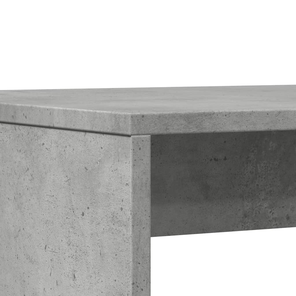 3-delige Eettafel en bankenset bewerkt hout betongrijs