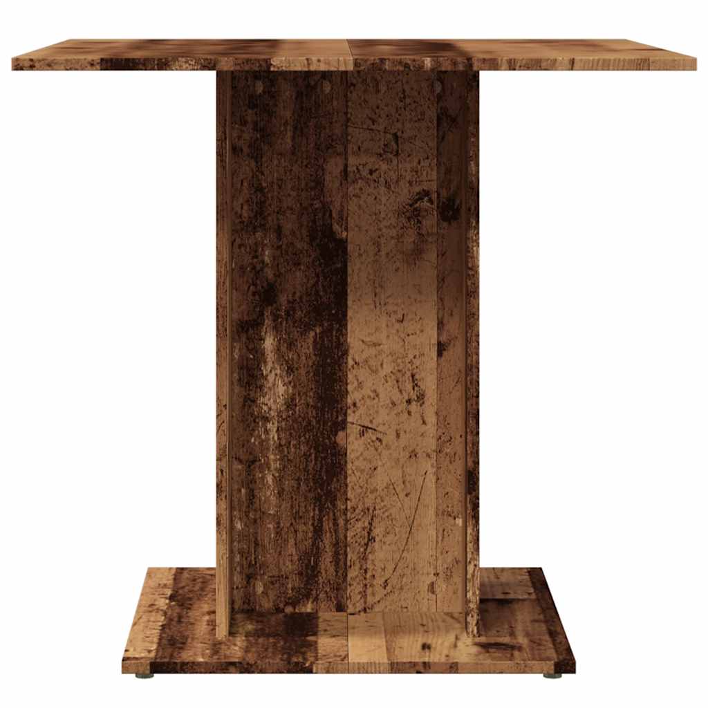 Eettafel 80x80x75 cm bewerkt hout oud houtkleurig