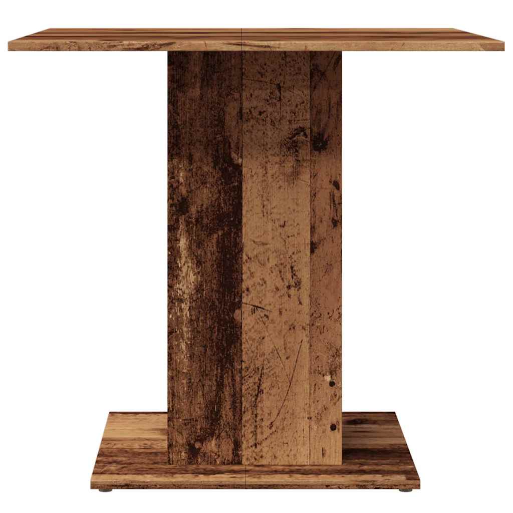 Eettafel 80x80x75 cm bewerkt hout oud houtkleurig