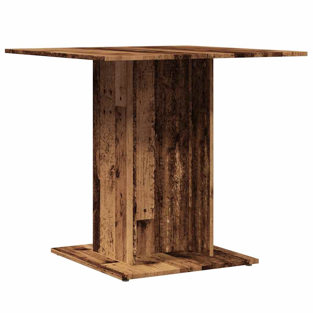 Eettafel 80x80x75 cm bewerkt hout oud houtkleurig