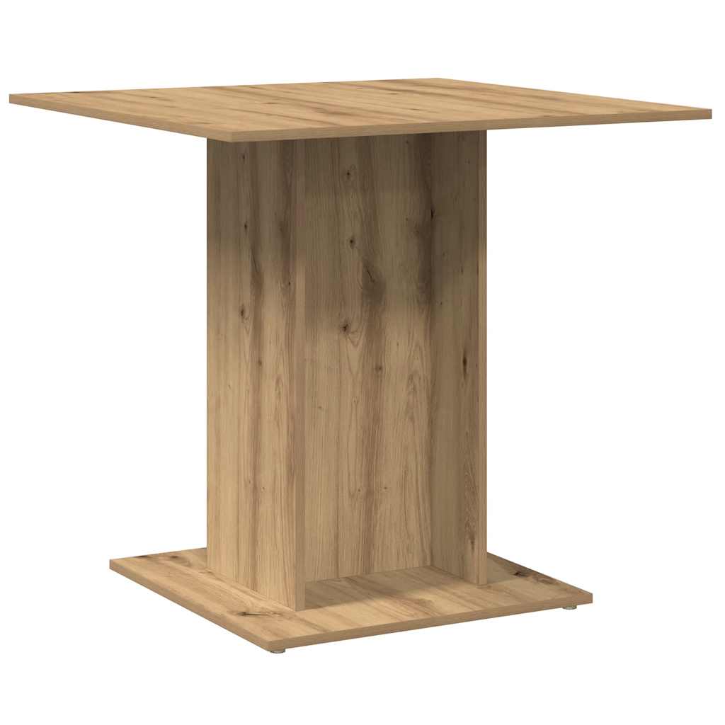 Eettafel 80x80x75 cm bewerkt hout artisanaal eikenkleurig