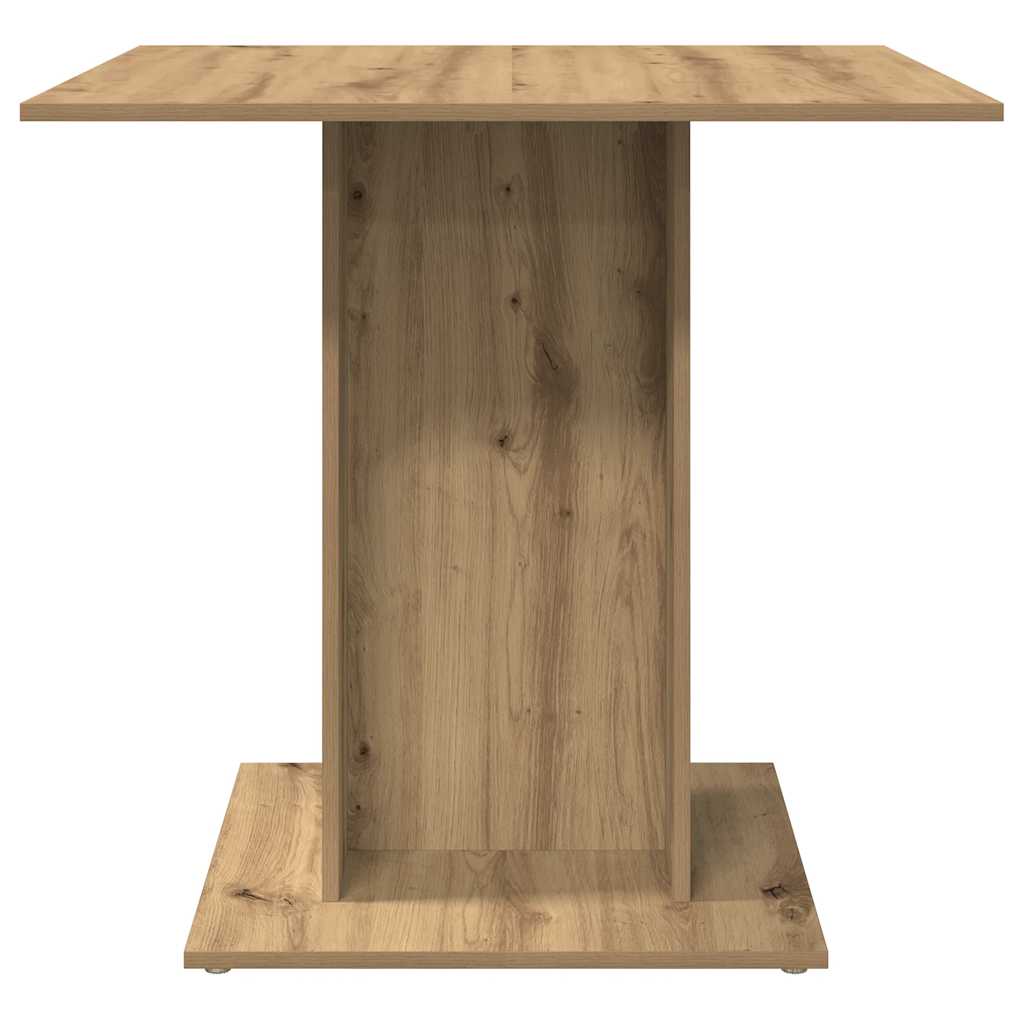Eettafel 80x80x75 cm bewerkt hout artisanaal eikenkleurig