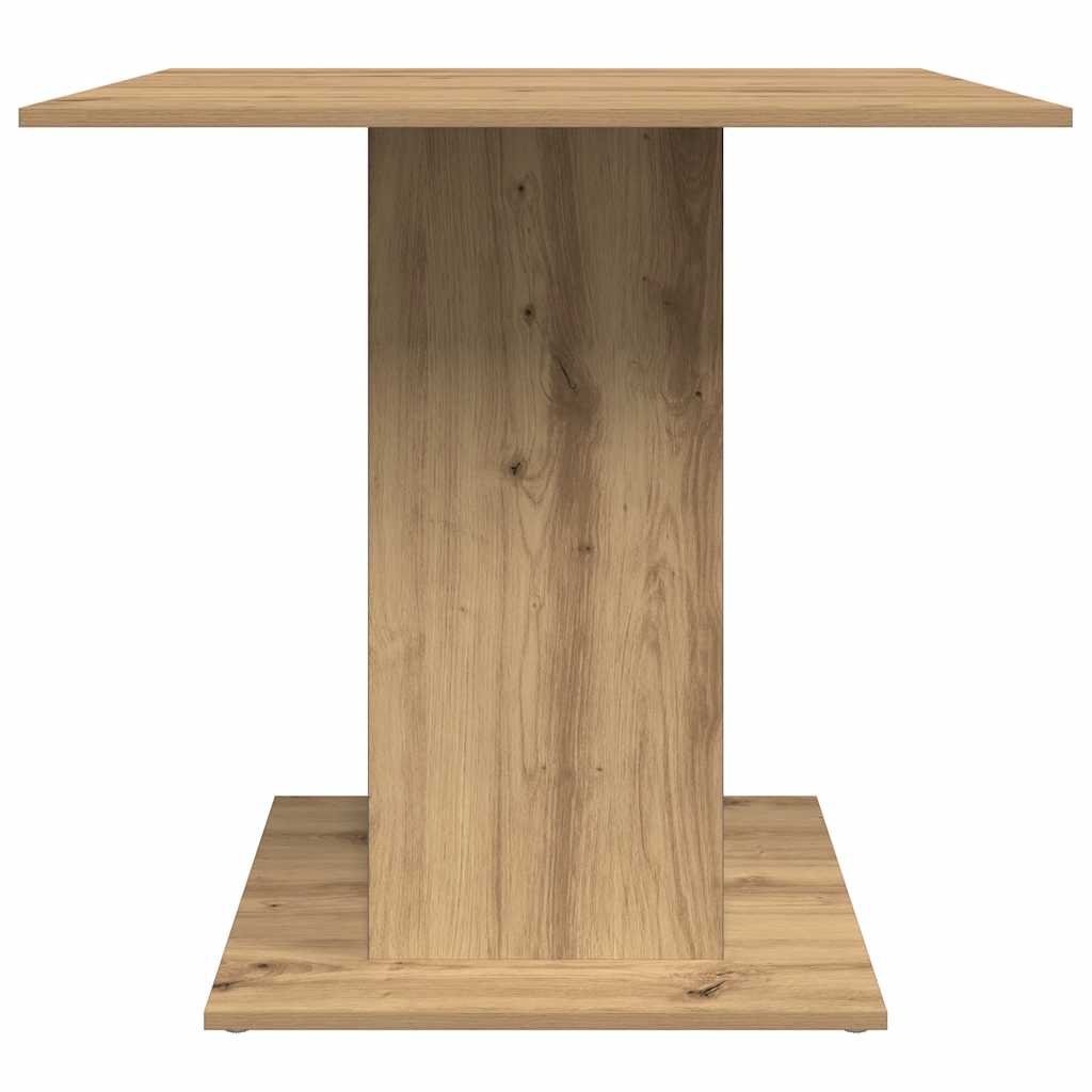 Eettafel 80x80x75 cm bewerkt hout artisanaal eikenkleurig