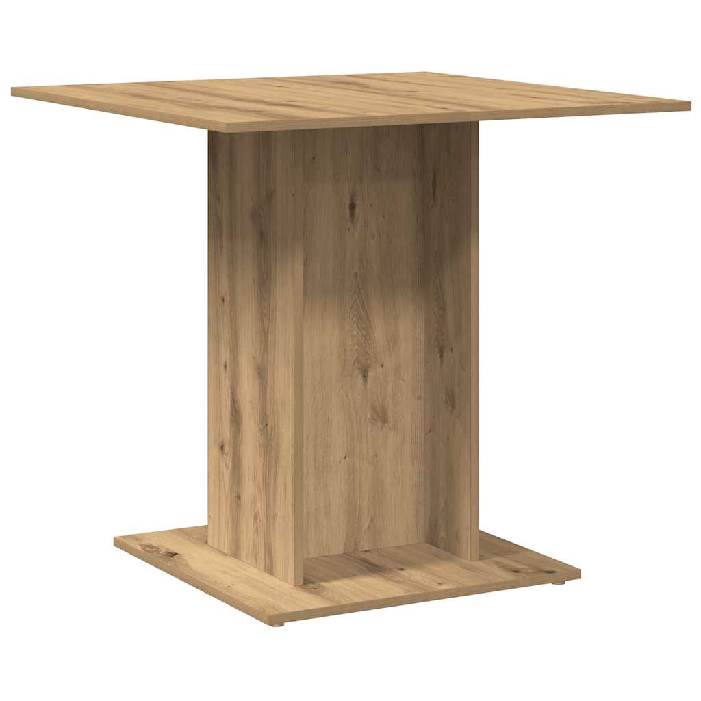 Eettafel 80x80x75 cm bewerkt hout artisanaal eikenkleurig