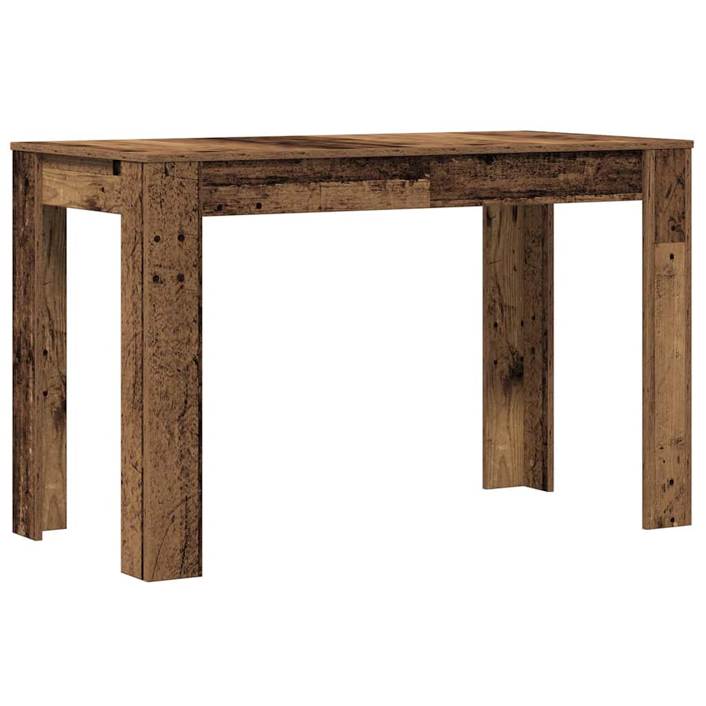 Eettafel 120x60x76 cm bewerkt hout oud houtkleurig