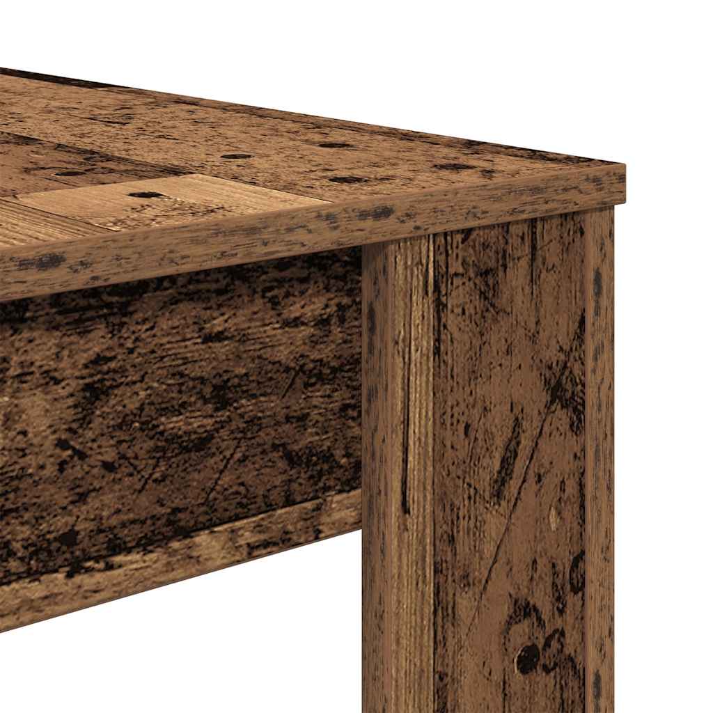 Eettafel 120x60x76 cm bewerkt hout oud houtkleurig