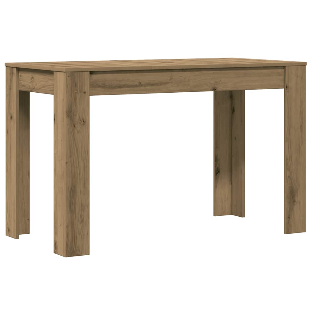 Eettafel 120x60x76 cm bewerkt hout artisanaal eikenkleur