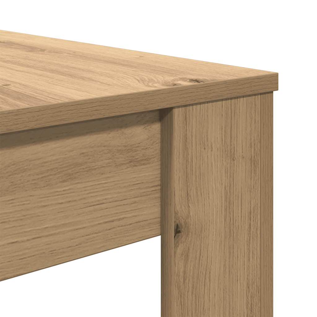 Eettafel 120x60x76 cm bewerkt hout artisanaal eikenkleur
