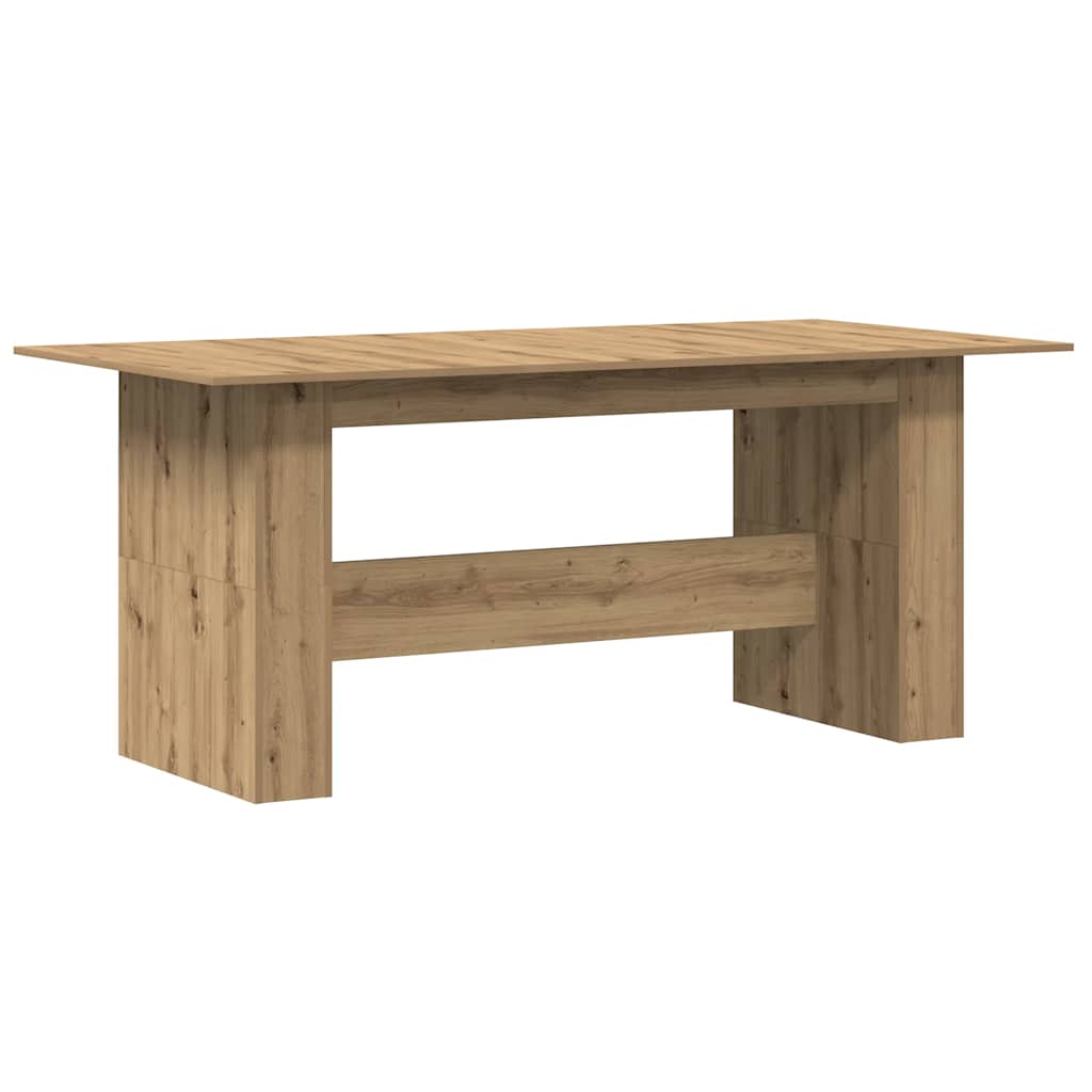 Eettafel 180x90x76 cm bewerkt hout artisanaal eikenkleur
