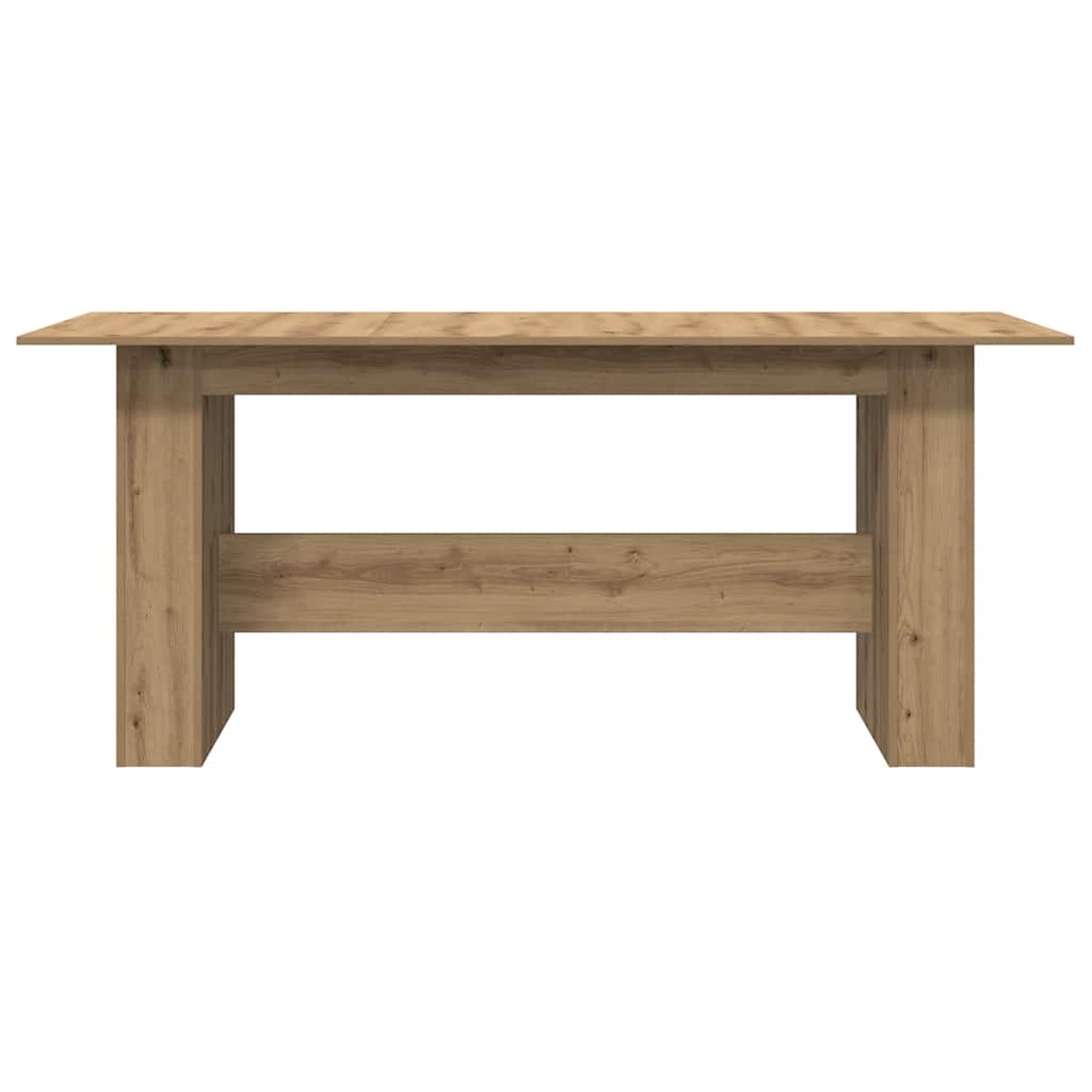Eettafel 180x90x76 cm bewerkt hout artisanaal eikenkleur