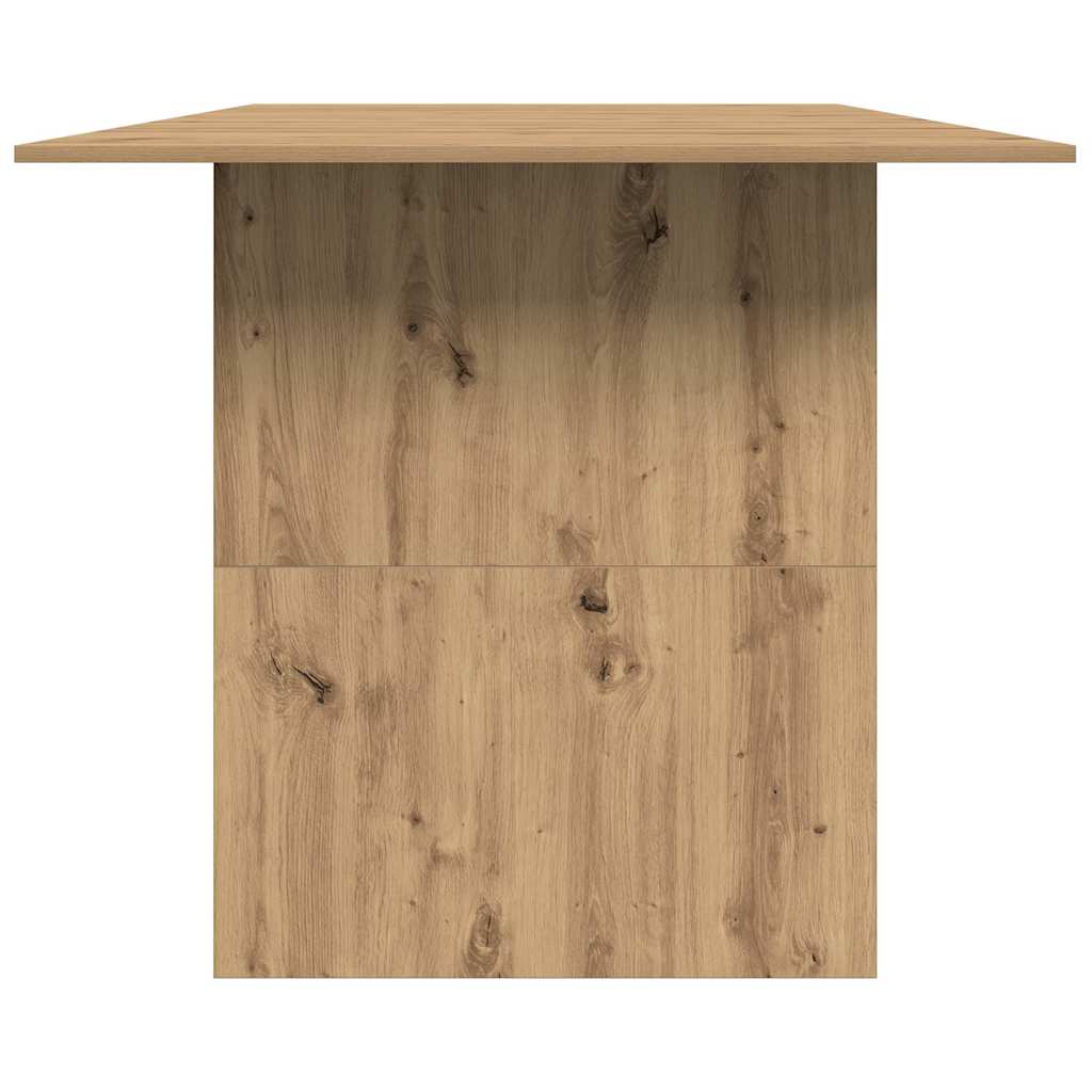 Eettafel 180x90x76 cm bewerkt hout artisanaal eikenkleur