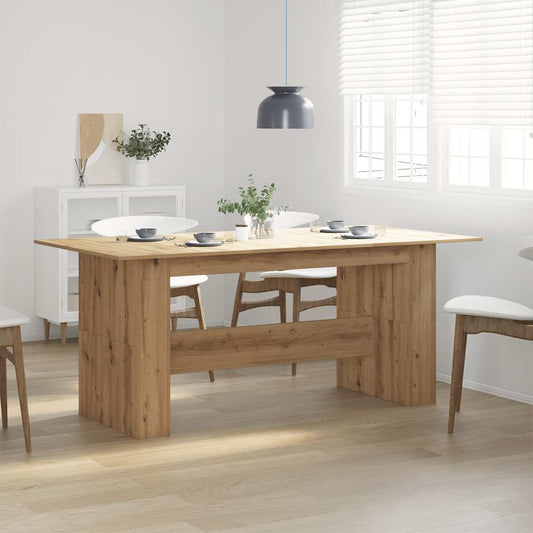 Eettafel 180x90x76 cm bewerkt hout artisanaal eikenkleur