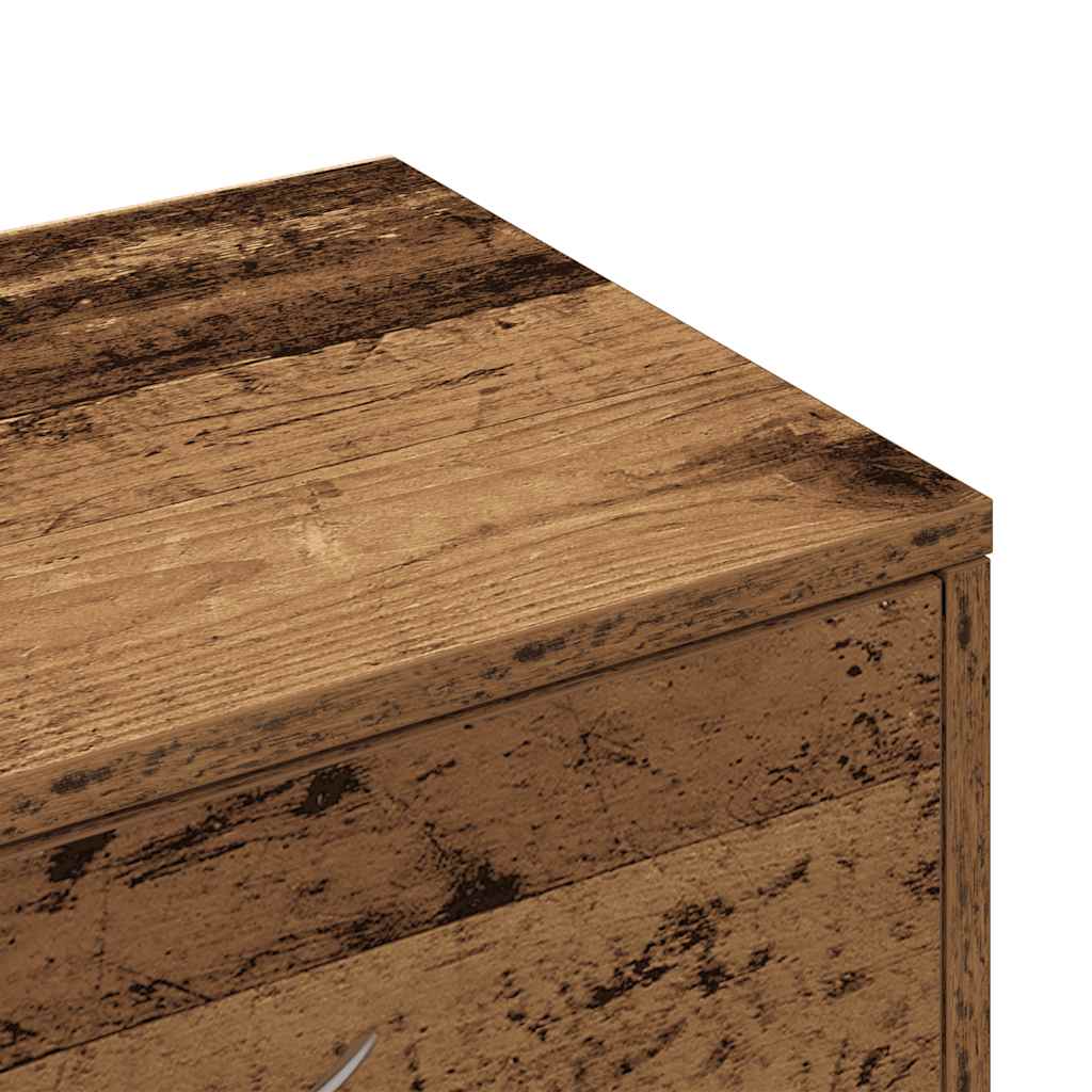 Dressoir met 6 lades 50x34x96 cm bewerkt hout oud houtkleurig