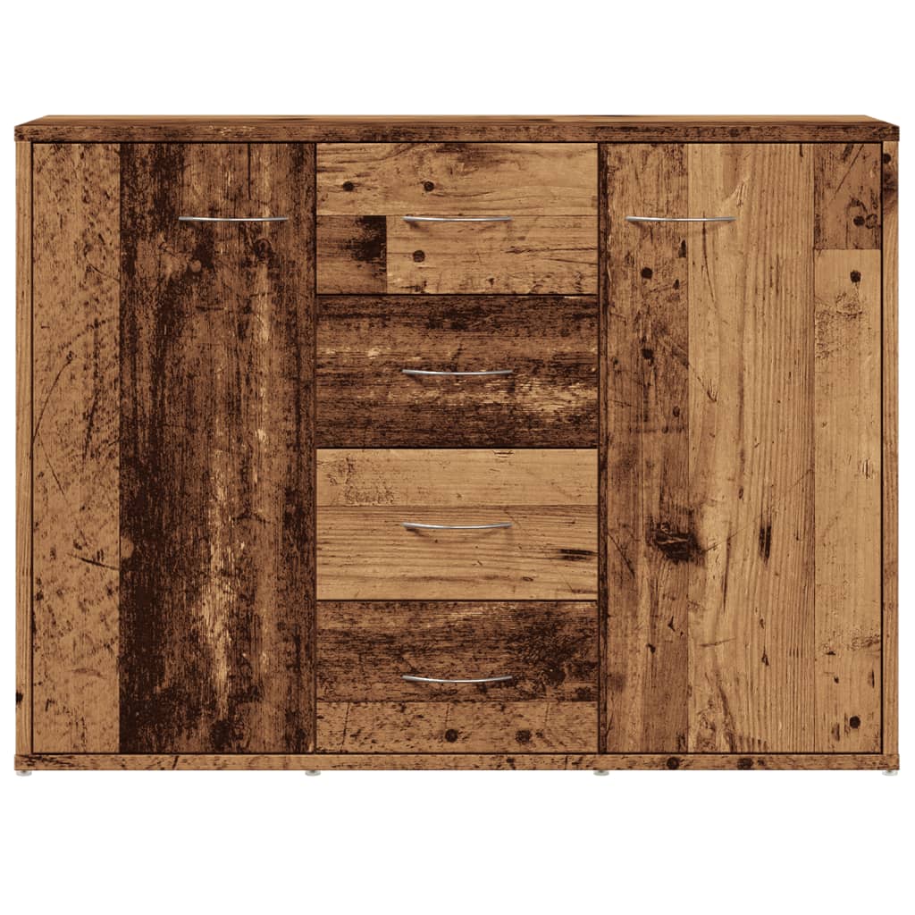 Dressoir 88x30x64 cm bewerkt hout oud houtkleurig