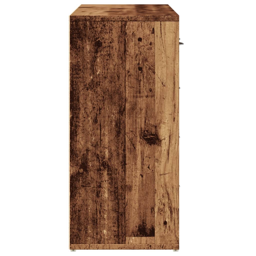 Dressoir 88x30x64 cm bewerkt hout oud houtkleurig