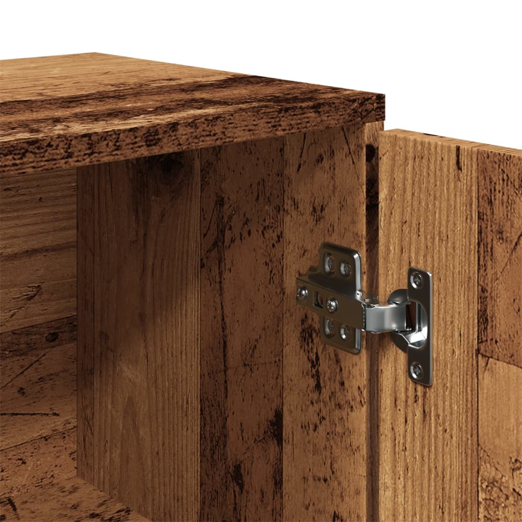 Dressoir 88x30x64 cm bewerkt hout oud houtkleurig