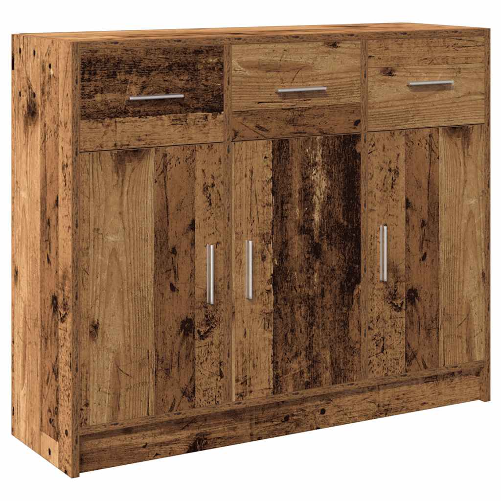 Dressoir 91x28x75 cm bewerkt hout oud houtkleurig