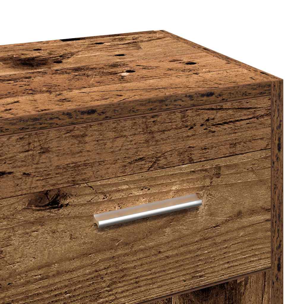Dressoir 91x28x75 cm bewerkt hout oud houtkleurig
