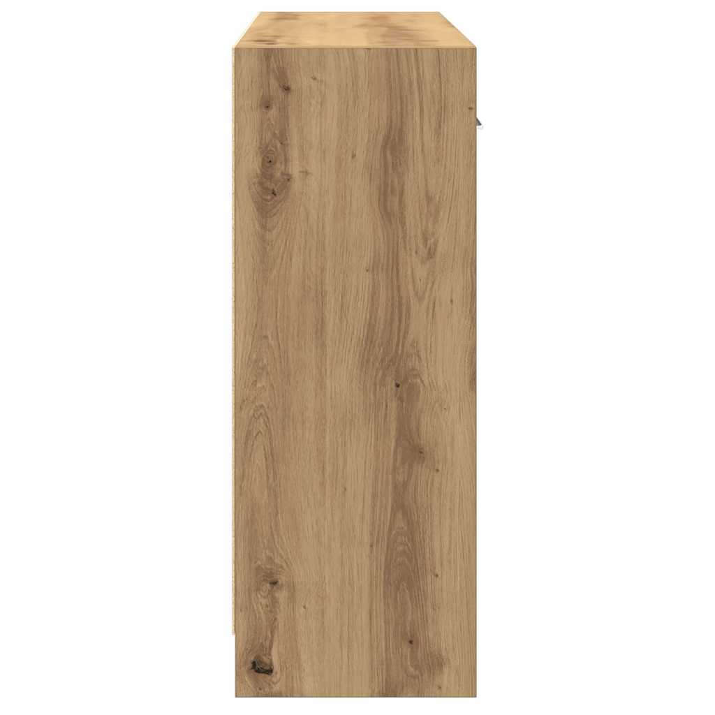 Dressoir 91x28x75 cm bewerkt hout artisanaal eikenkleur