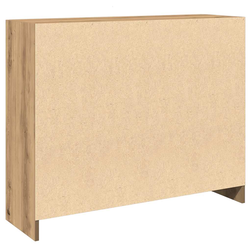 Dressoir 91x28x75 cm bewerkt hout artisanaal eikenkleur