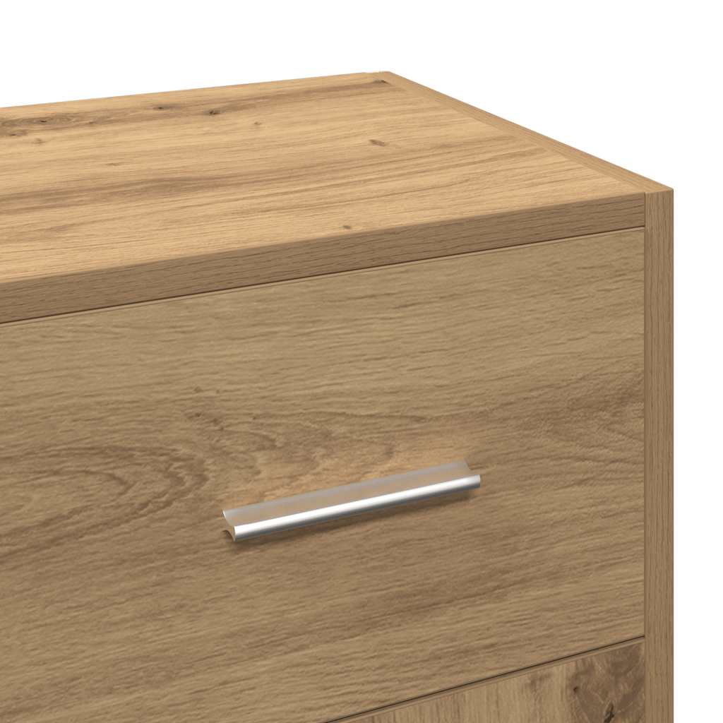 Dressoir 91x28x75 cm bewerkt hout artisanaal eikenkleur