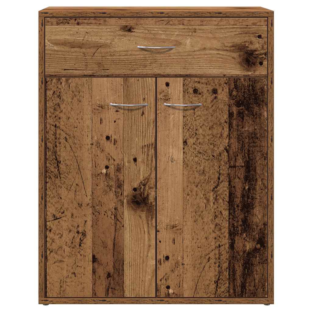 Dressoir 60x30x75 cm bewerkt hout oud houtkleurig