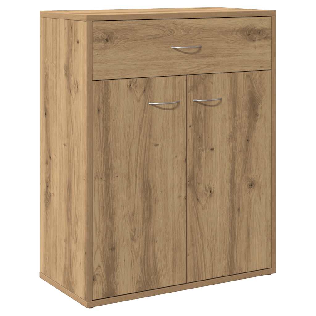 Dressoir 60x30x75 cm bewerkt hout artisanaal eikenkleurig