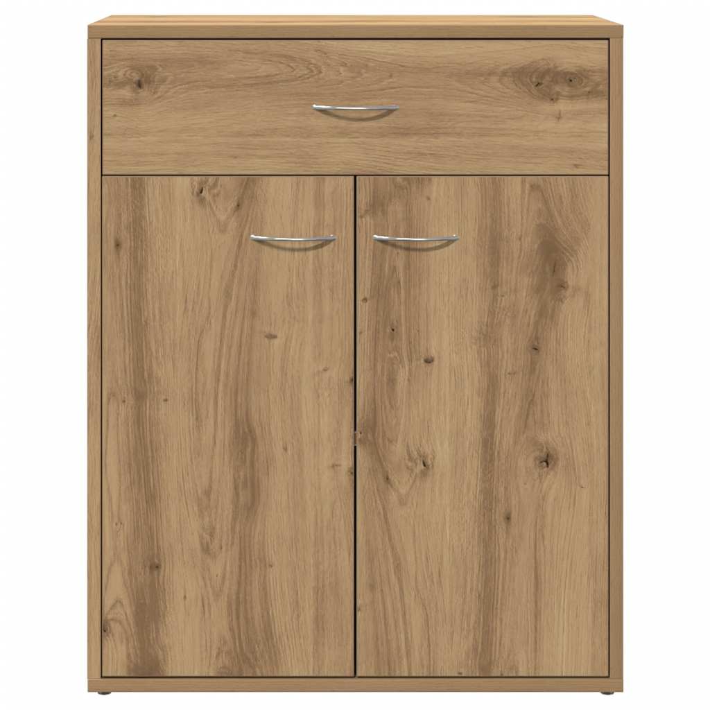 Dressoir 60x30x75 cm bewerkt hout artisanaal eikenkleurig