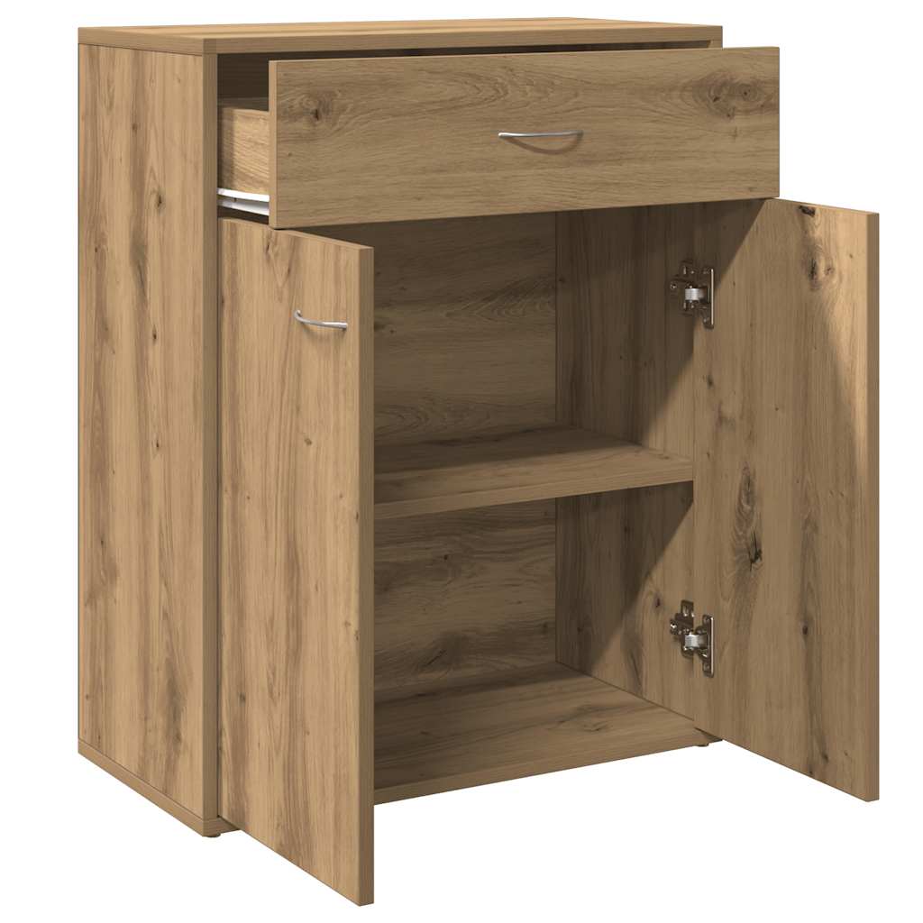 Dressoir 60x30x75 cm bewerkt hout artisanaal eikenkleurig