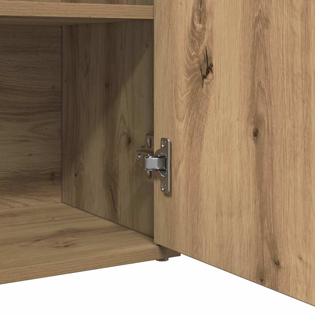 Dressoir 60x30x75 cm bewerkt hout artisanaal eikenkleurig