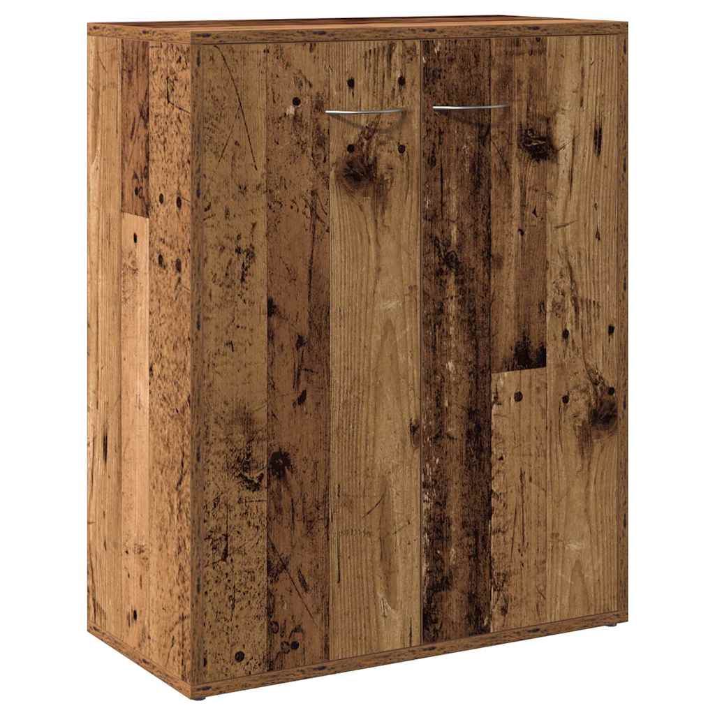 Dressoir 60x30x75 cm bewerkt hout oud houtkleurig
