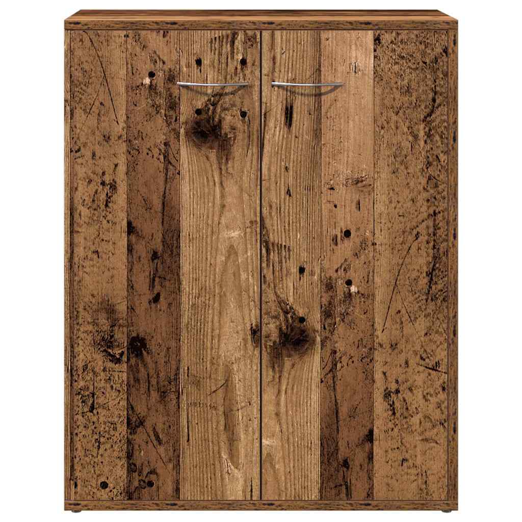 Dressoir 60x30x75 cm bewerkt hout oud houtkleurig