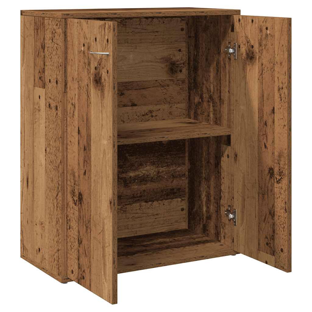 Dressoir 60x30x75 cm bewerkt hout oud houtkleurig