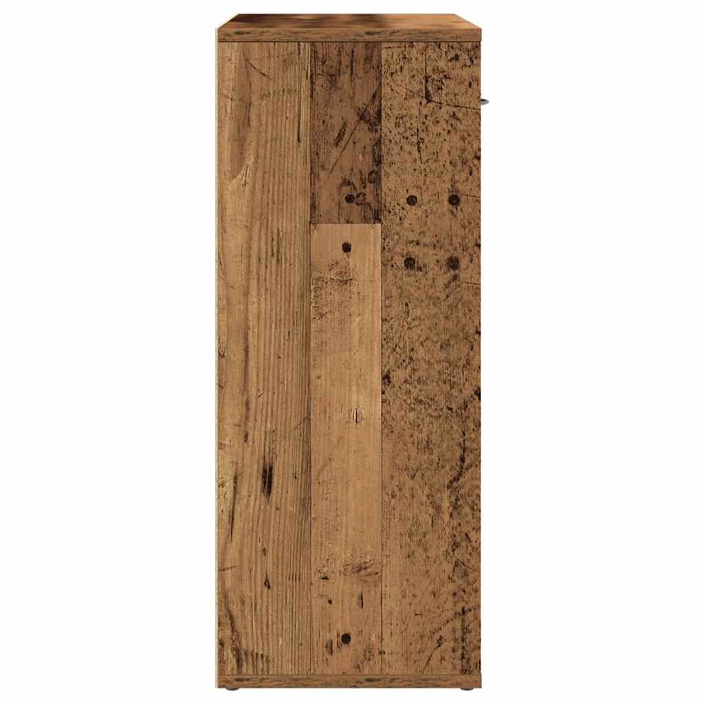 Dressoir 60x30x75 cm bewerkt hout oud houtkleurig