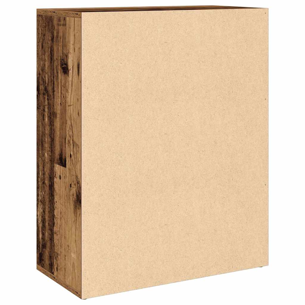 Dressoir 60x30x75 cm bewerkt hout oud houtkleurig