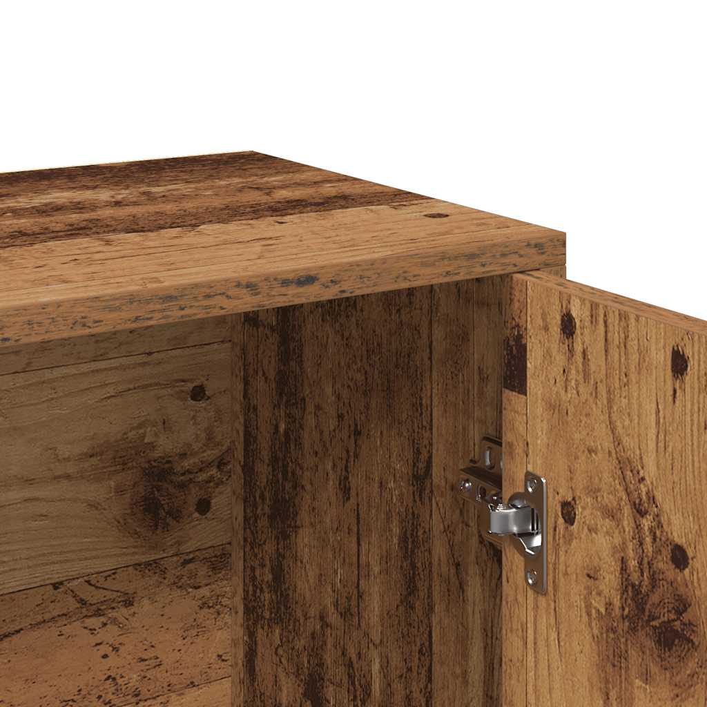 Dressoir 60x30x75 cm bewerkt hout oud houtkleurig