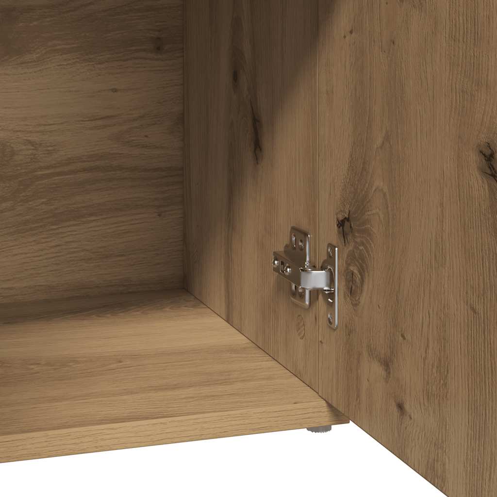 Dressoir 91x29,5x75 cm bewerkt hout artisanaal eikenkleurig