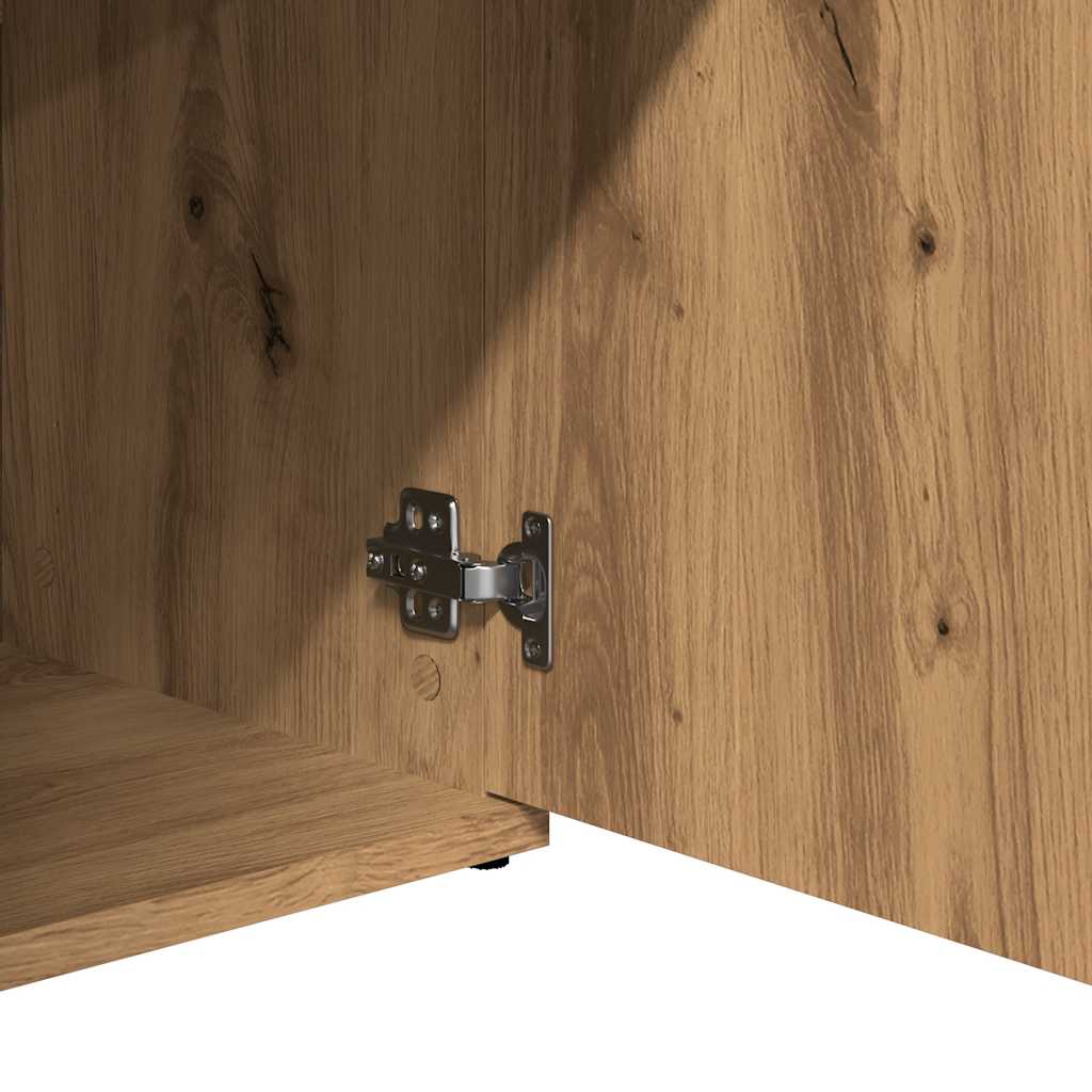 Dressoir 91x29,5x75 cm bewerkt hout artisanaal eikenkleurig